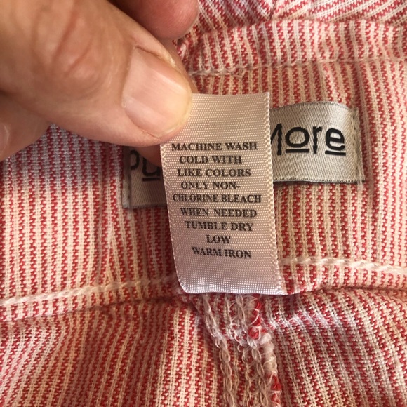 Purple & More Women’s Stripe Cropped Pant Capri Drawstring Side Pockets Pull On - Picture 6 of 7